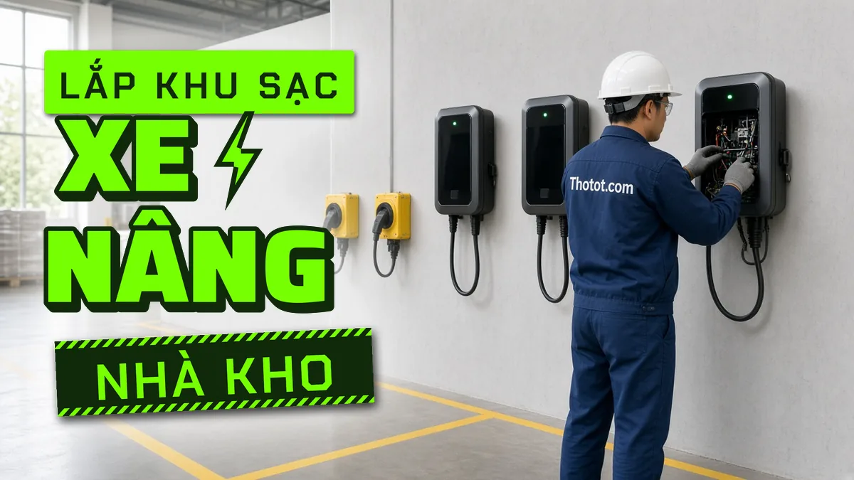 Lắp khu sạc xe nâng nhà kho