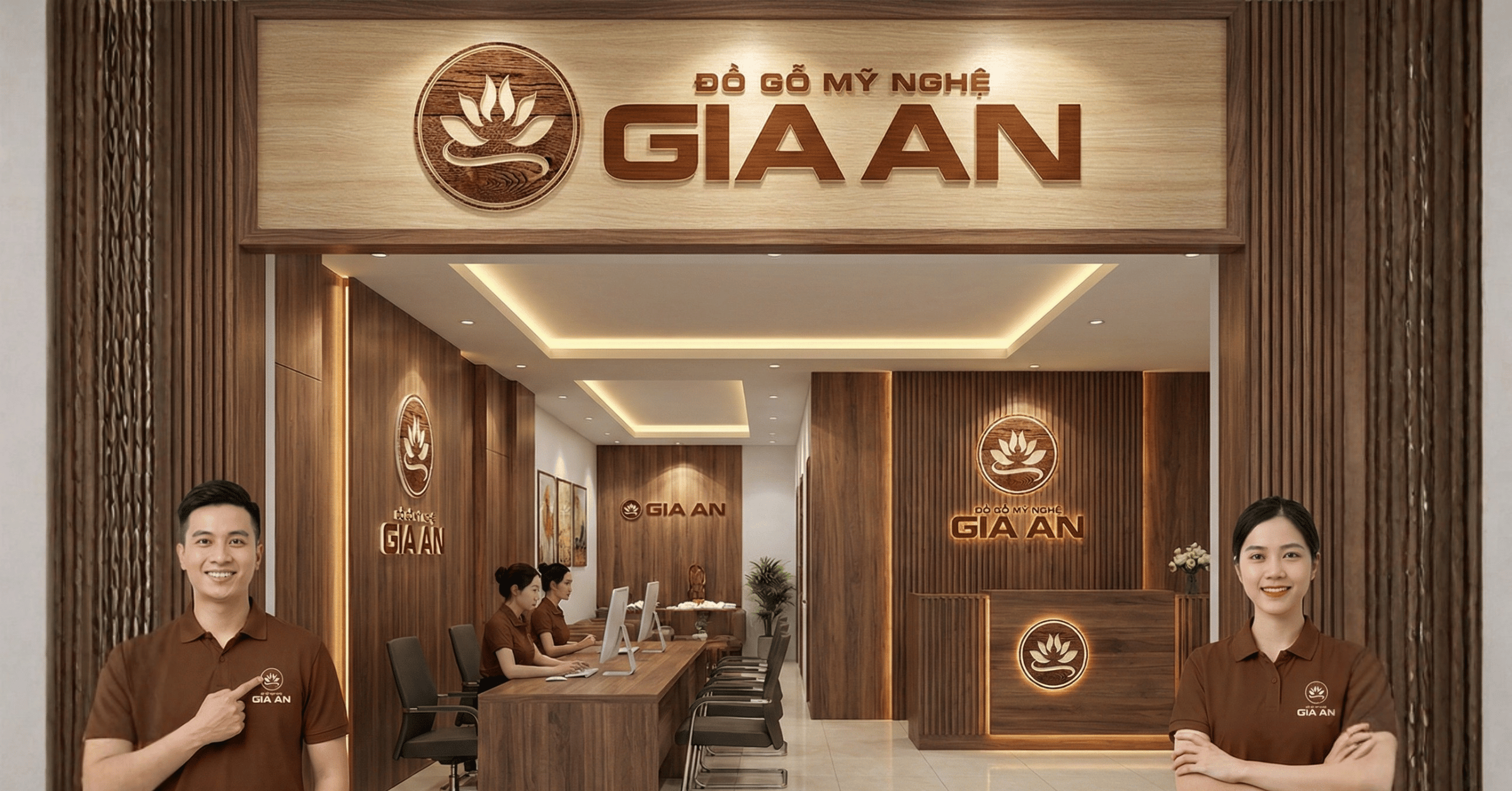 Lắp logo setup cửa hàng