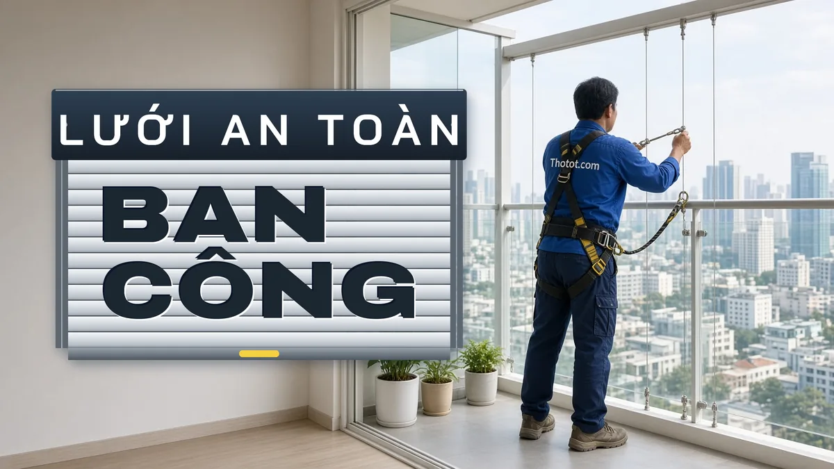 Lắp lưới an toàn ban công căn hộ chung cư