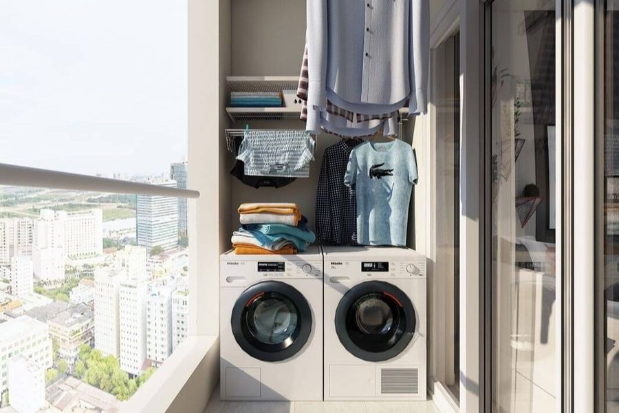 Lắp máy giặt ban công căn hộ