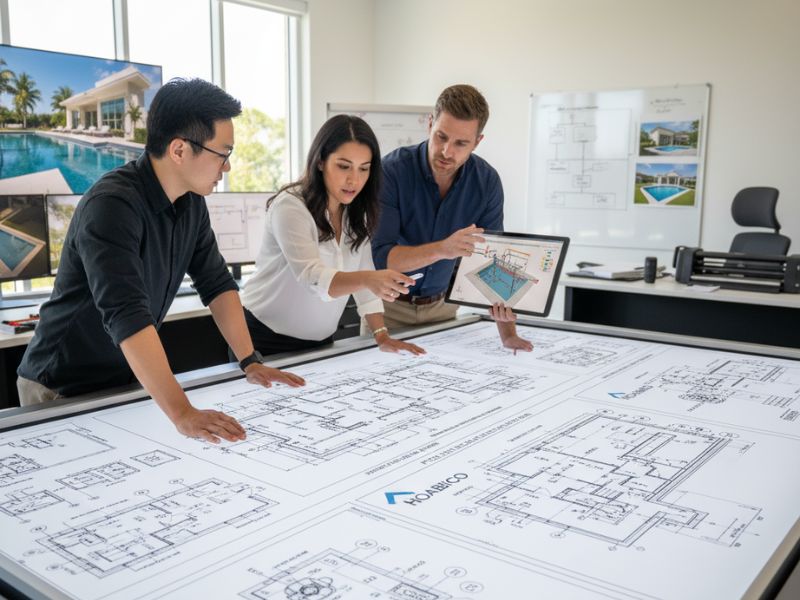 Lập phương án thi công hồ bơi