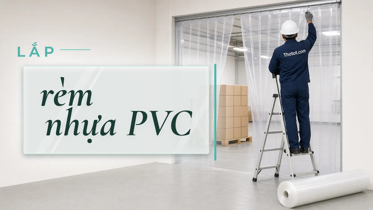 Lắp rèm nhựa PVC khu đóng gói nhà xưởng