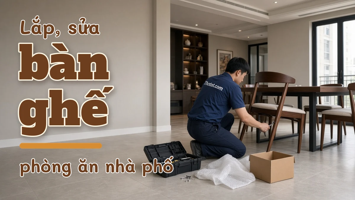 Lắp, sửa bàn ghế phòng ăn nhà phố