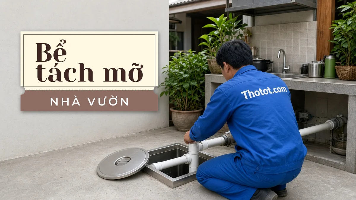 Lắp, sửa bể tách mỡ bếp nhà vườn