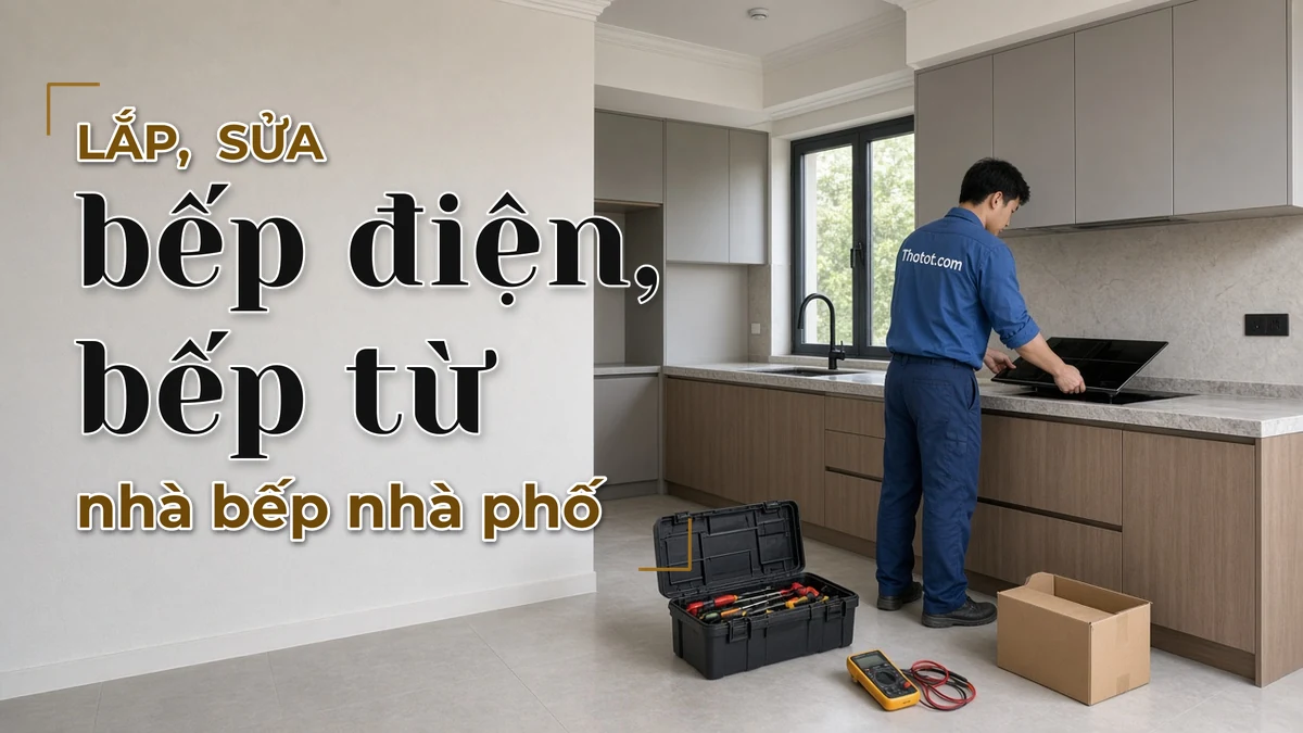 Lắp, sửa bếp điện, bếp từ nhà bếp nhà phố