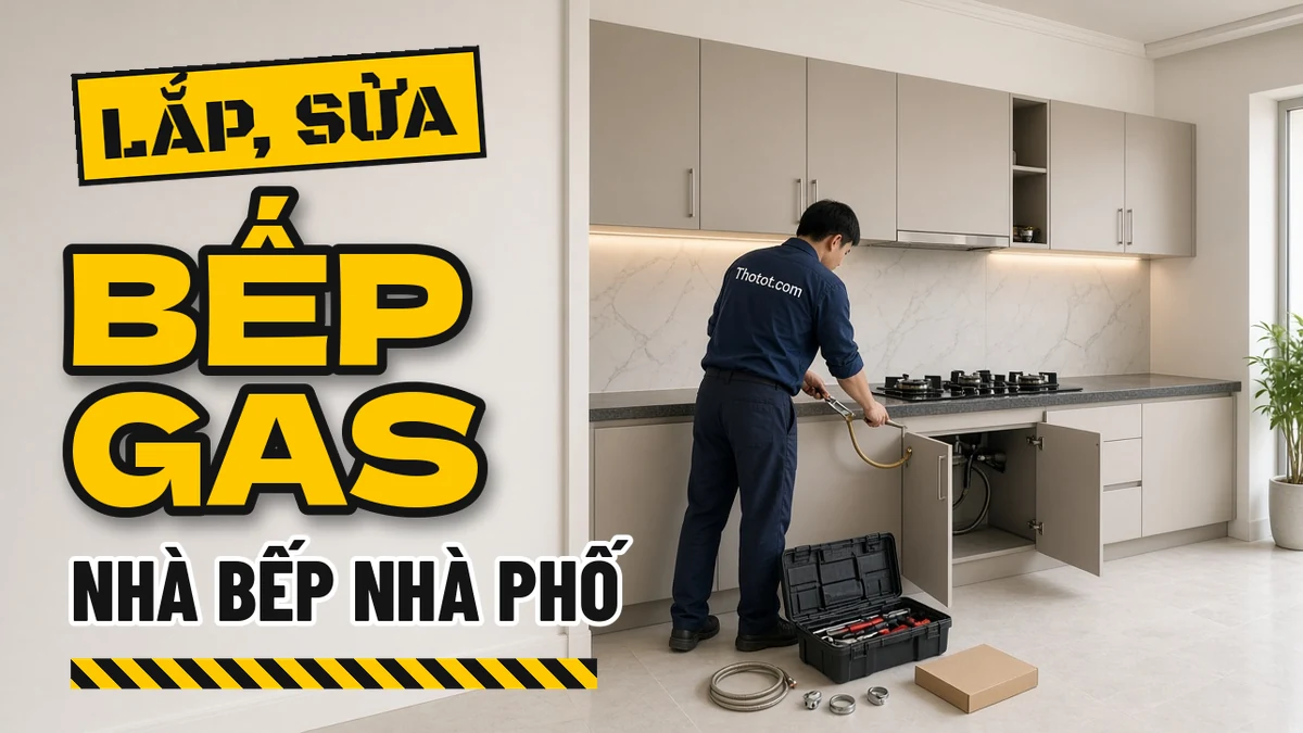Lắp, sửa bếp gas nhà bếp nhà phố