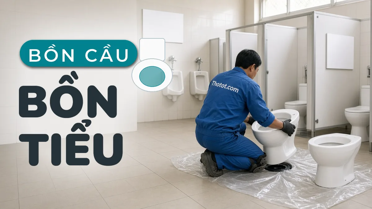 Lắp, sửa bồn cầu, bồn tiểu nhà vệ sinh trường học