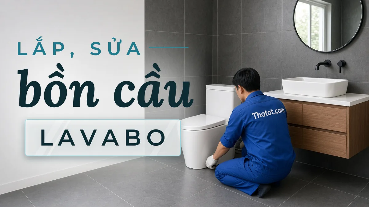 Lắp, sửa bồn cầu, lavabo nhà vệ sinh quán café