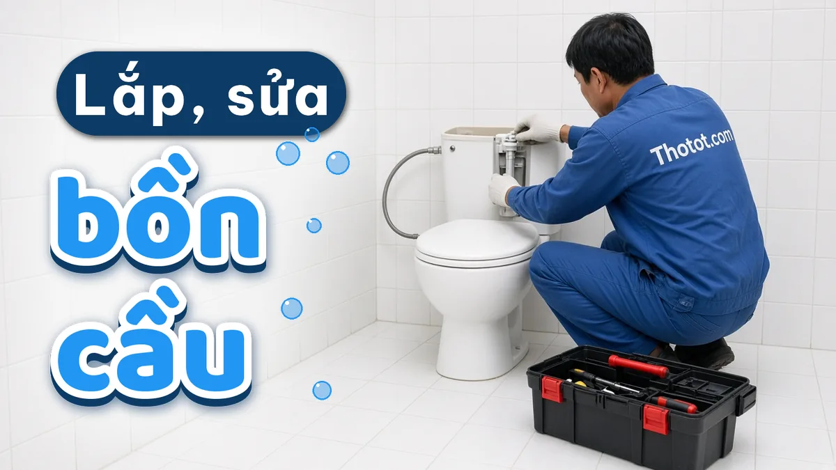 Lắp, sửa bồn cầu nhà vệ sinh cửa hàng