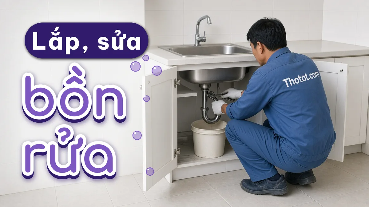 Lắp, sửa bồn rửa khu vực nhân viên cửa hàng