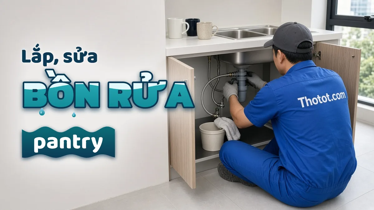 Lắp, sửa bồn rửa pantry văn phòng