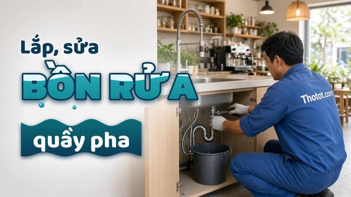 Lắp, sửa bồn rửa quầy pha chế quán café