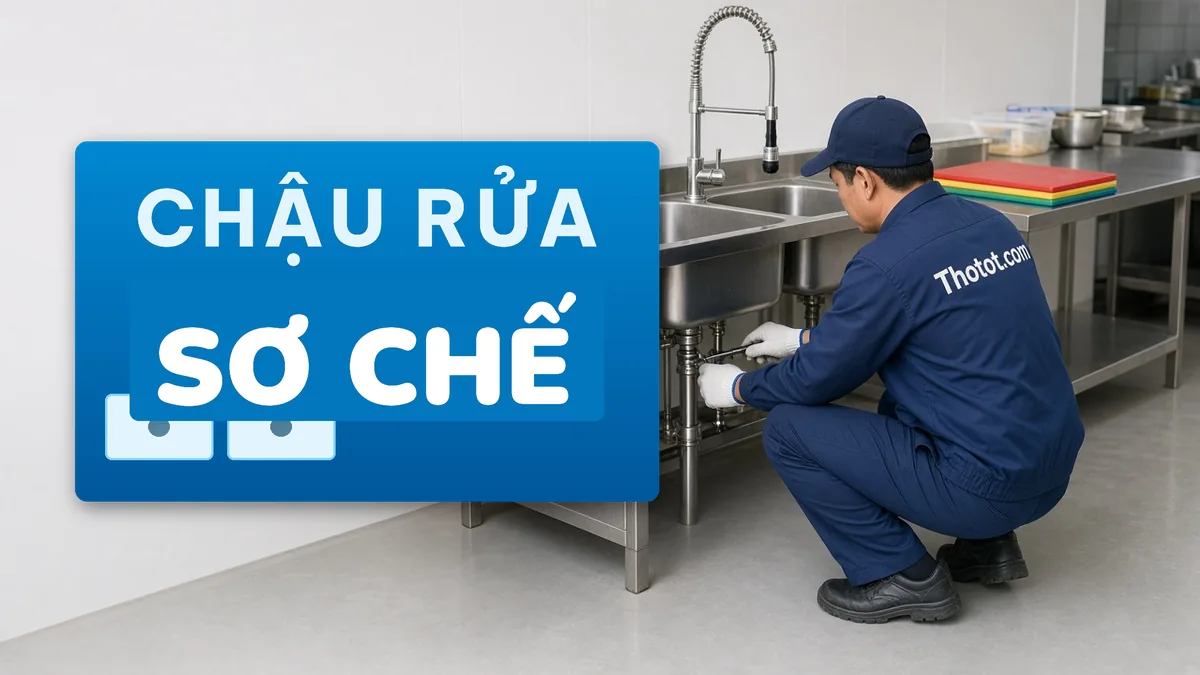 Lắp, sửa chậu rửa, bàn inox khu sơ chế nhà hàng