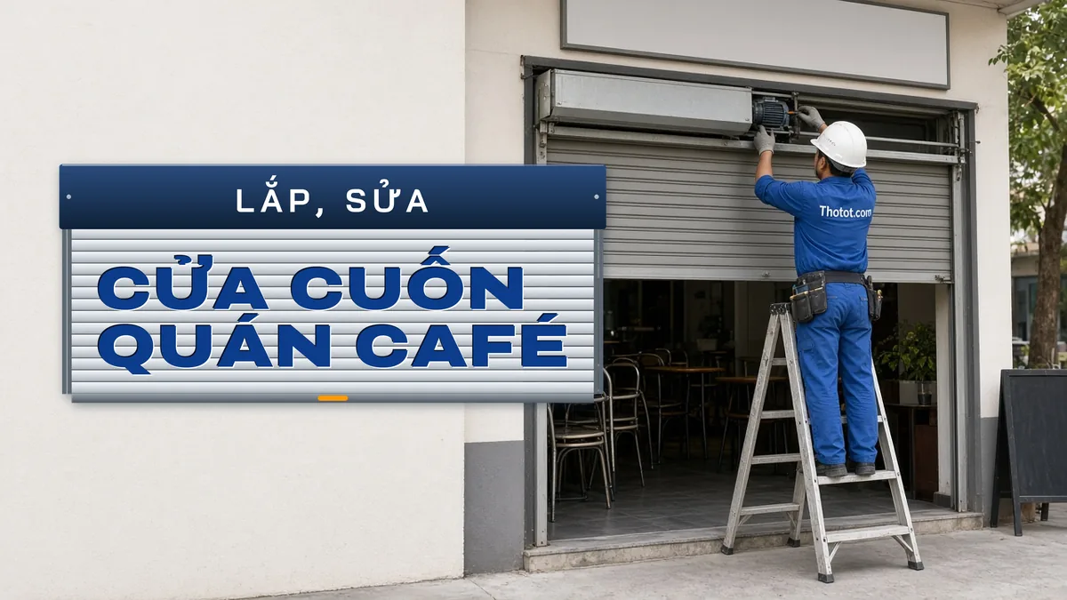 Lắp, sửa cửa cuốn quán café