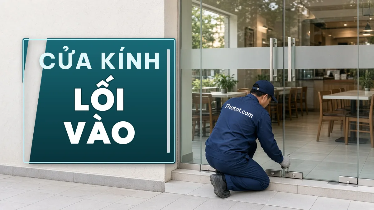 Lắp, sửa cửa kính lối vào nhà hàng