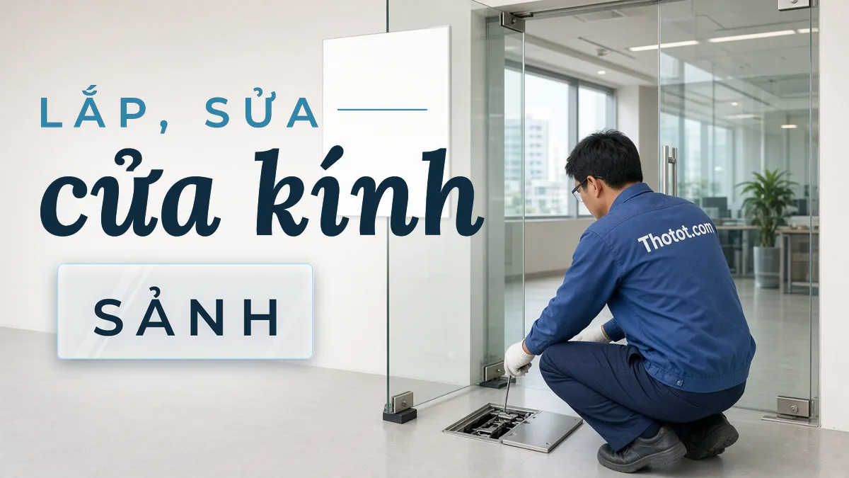Lắp, sửa cửa kính sảnh văn phòng