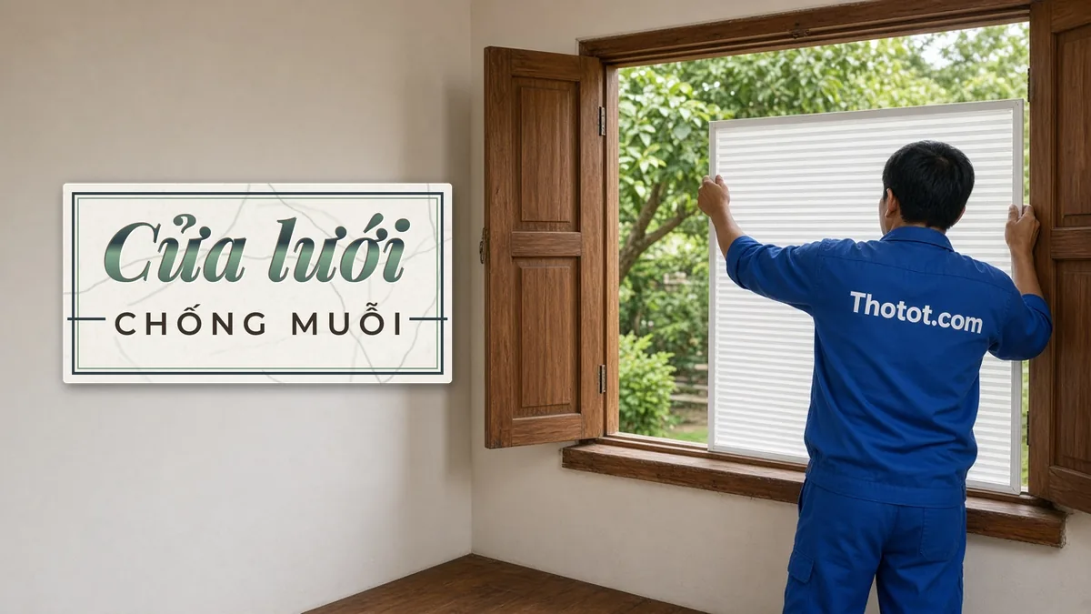 Lắp, sửa cửa lưới chống muỗi phòng ngủ nhà vườn