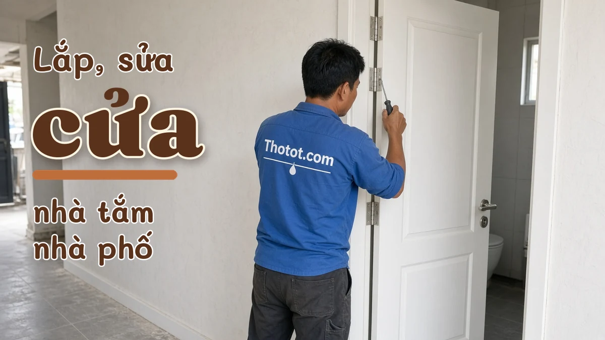 Lắp, sửa cửa nhà tắm nhà phố