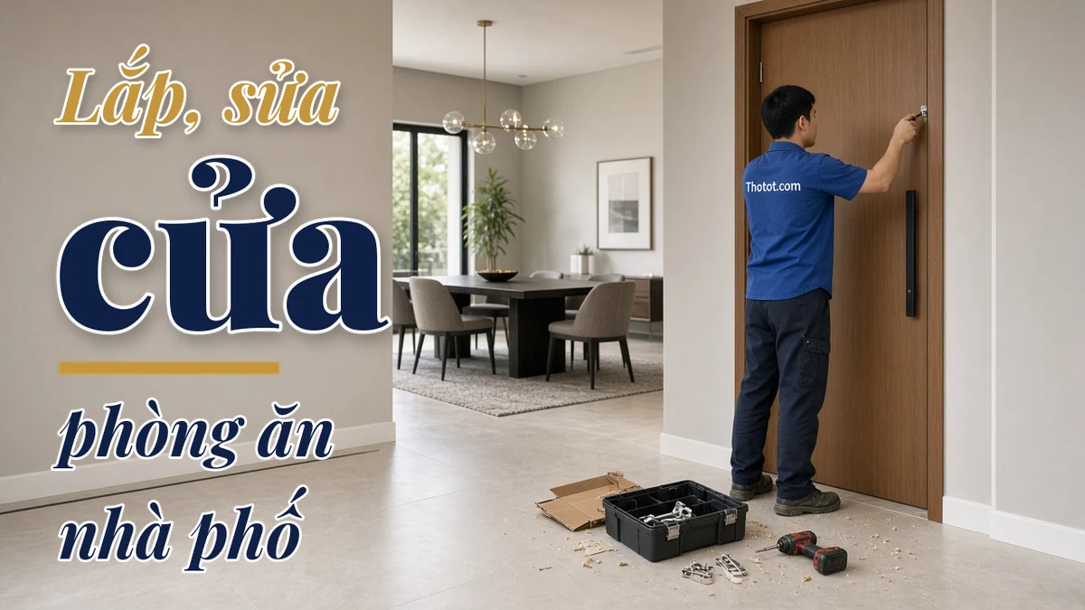 Lắp, sửa cửa phòng ăn nhà phố