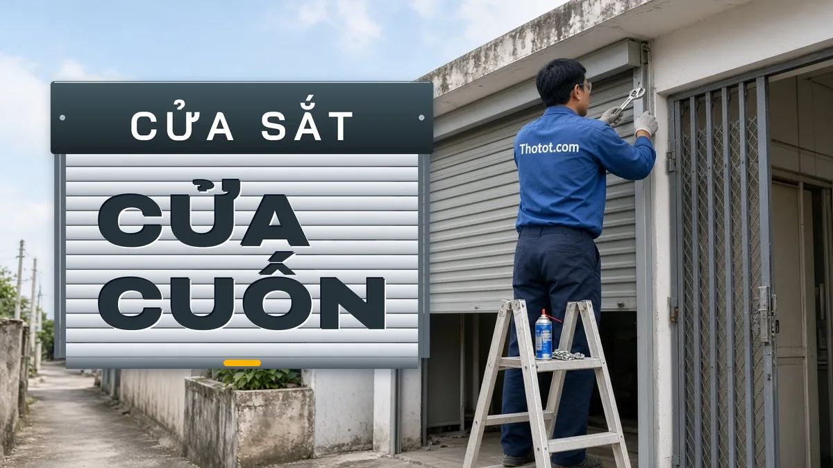 Lắp, sửa cửa sắt, cửa cuốn mặt tiền nhà cấp 4