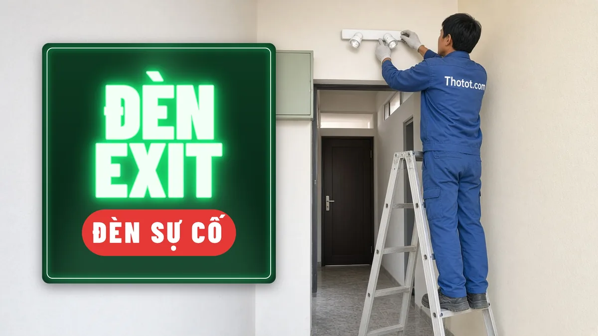 Lắp, sửa đèn exit, đèn sự cố cửa hàng