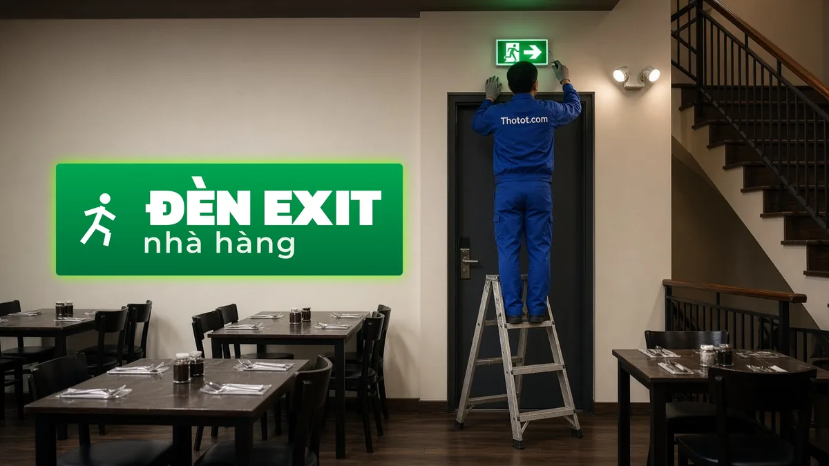 Lắp, sửa đèn exit, đèn sự cố nhà hàng