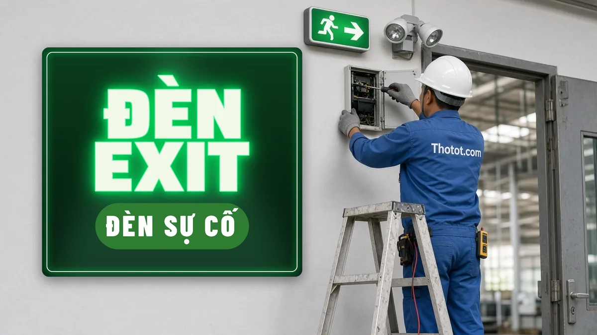 Lắp, sửa đèn exit, đèn sự cố nhà xưởng
