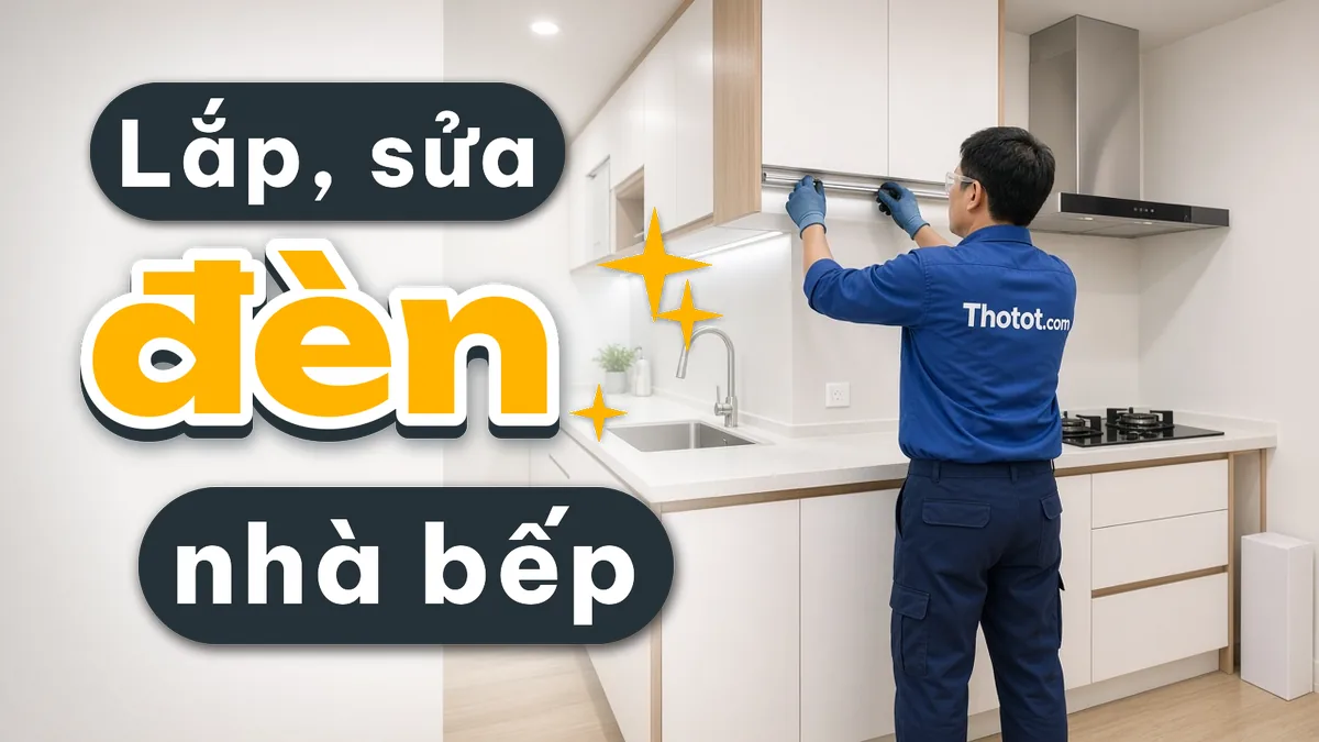Lắp, sửa đèn nhà bếp nhà phố