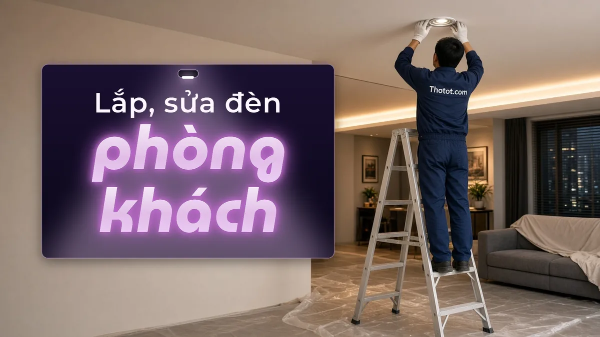 Lắp, sửa đèn phòng khách căn hộ chung cư