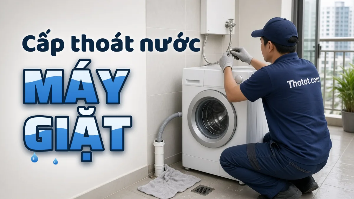 Lắp, sửa đường cấp thoát nước máy giặt căn hộ chung cư