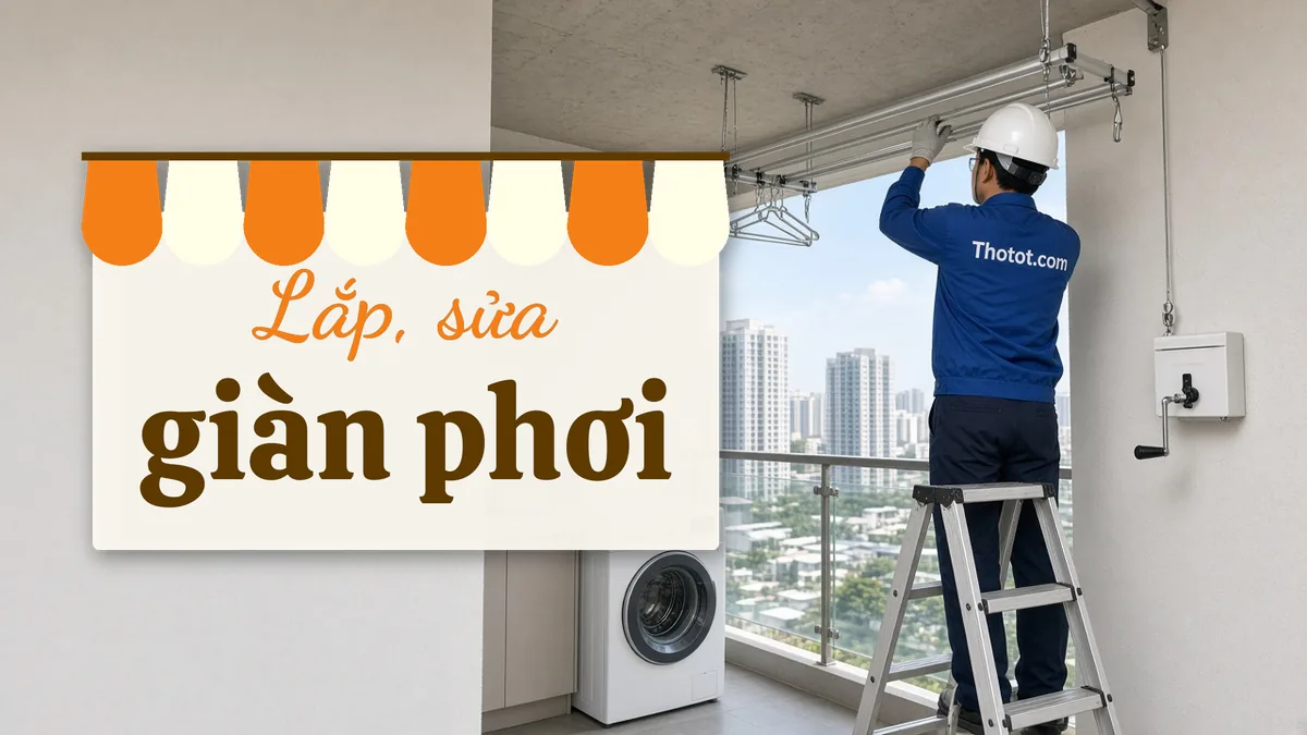 Lắp, sửa giàn phơi khu giặt phơi căn hộ chung cư