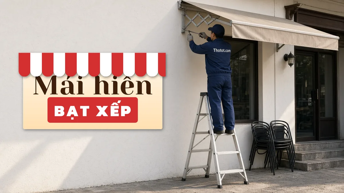 Lắp, sửa mái hiên, bạt xếp nhà hàng
