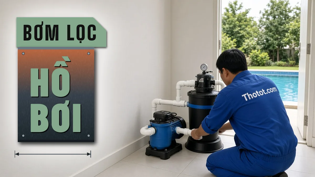 Lắp, sửa máy bơm, bộ lọc hồ bơi nhà vườn