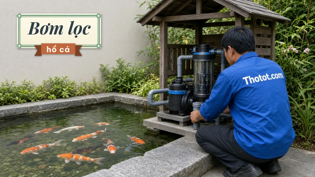 Lắp, sửa máy bơm, bộ lọc hồ cá nhà vườn