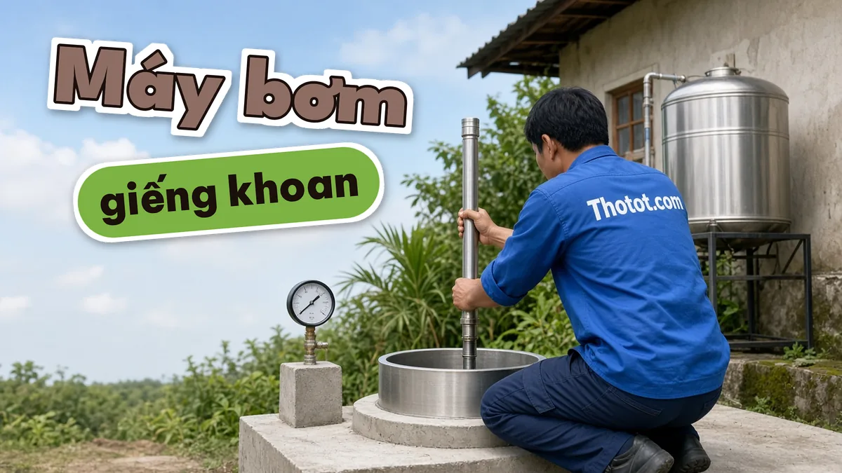 Lắp, sửa máy bơm giếng khoan, bồn nước nhà vườn