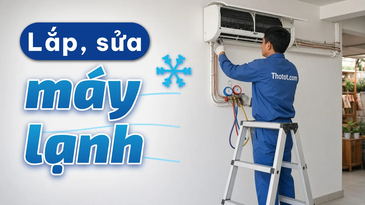 Lắp, sửa máy lạnh khu bán hàng cửa hàng