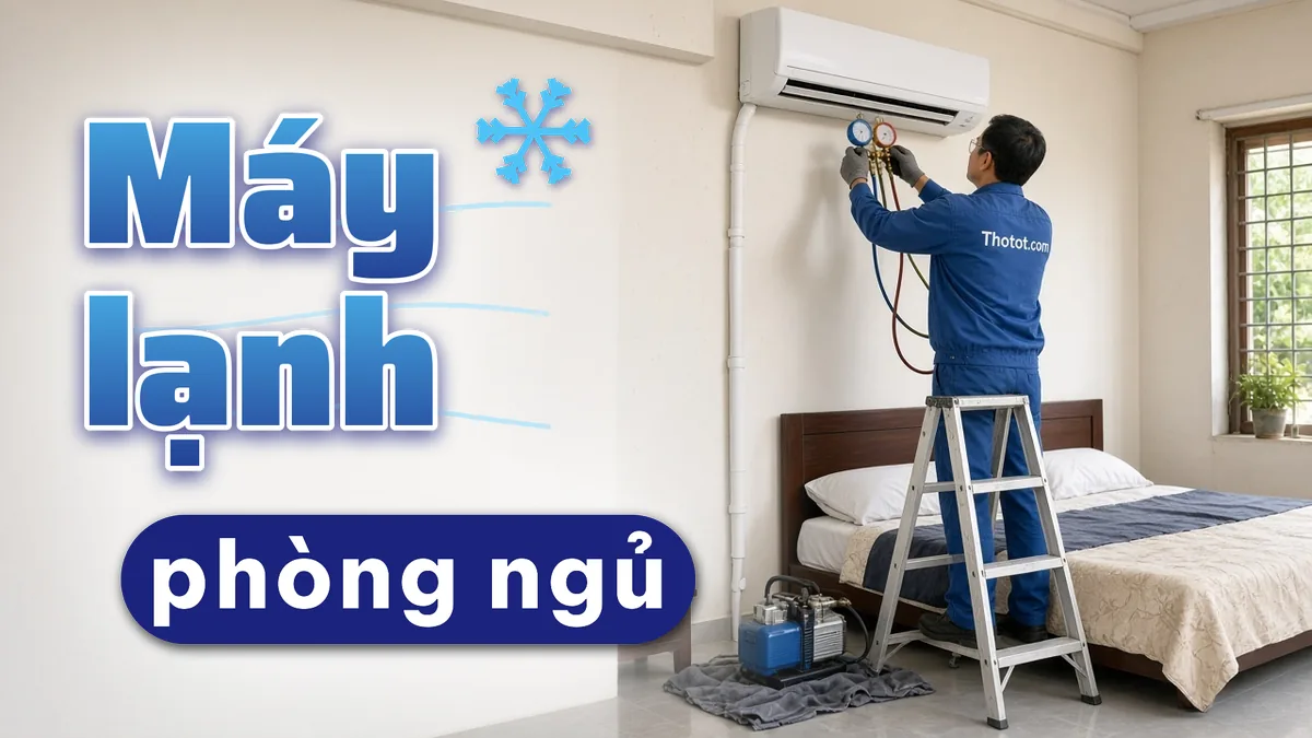 Lắp, sửa máy lạnh phòng ngủ nhà cấp 4