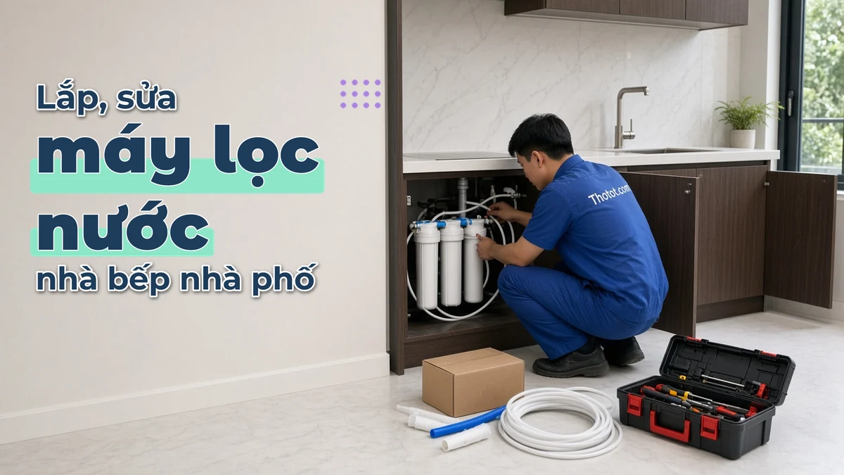 Lắp, sửa máy lọc nước nhà bếp nhà phố