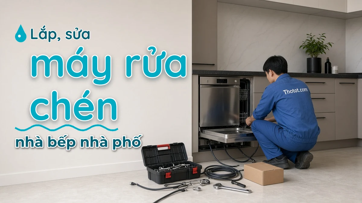 Lắp, sửa máy rửa chén nhà bếp nhà phố
