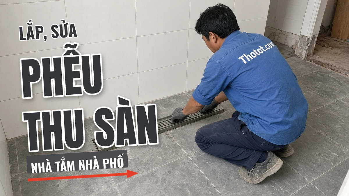 Lắp, sửa phễu thu sàn nhà tắm nhà phố
