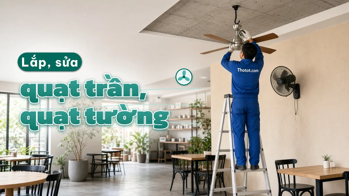 Lắp, sửa quạt trần, quạt treo tường quán café