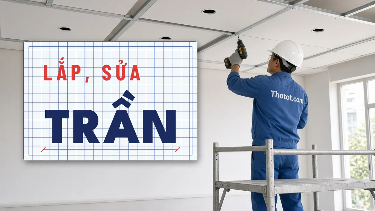 Lắp, sửa trần khu bán hàng cửa hàng