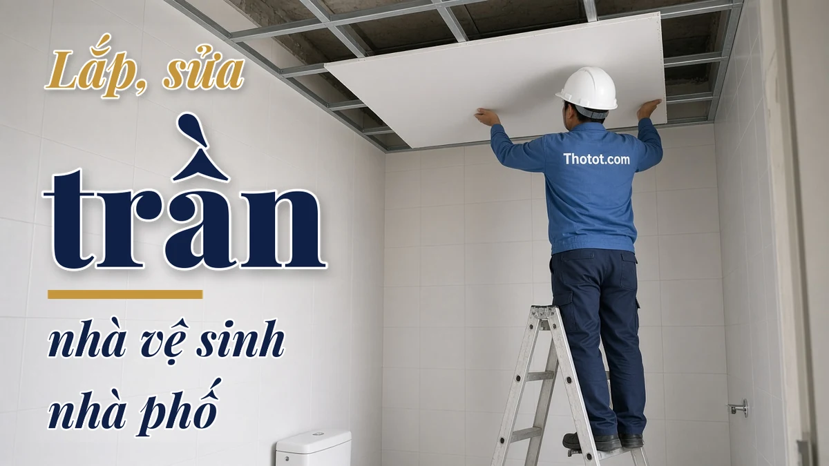 Lắp, sửa trần nhà vệ sinh nhà phố