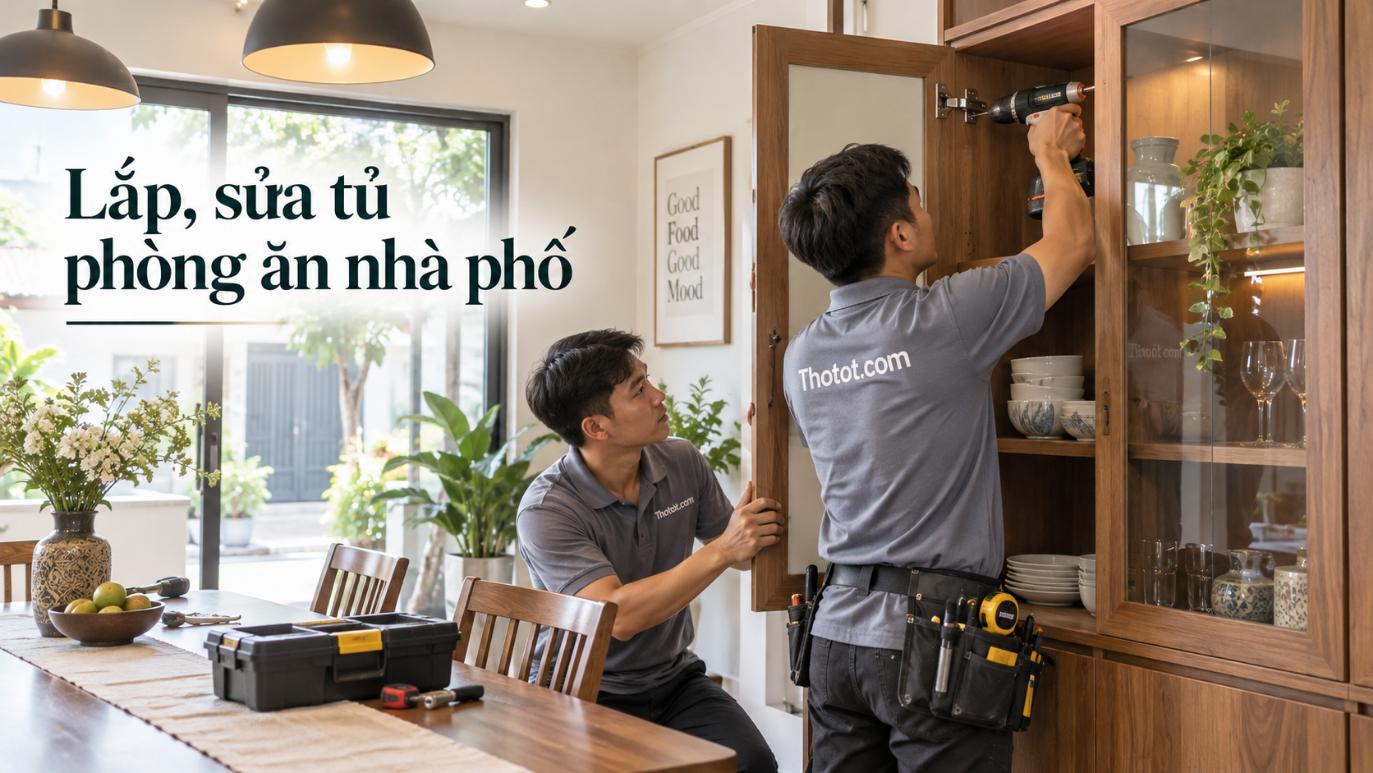 Lắp, sửa tủ phòng ăn nhà phố