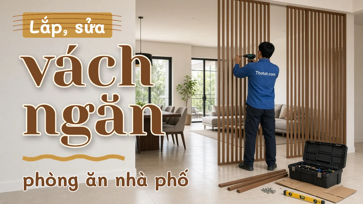Lắp, sửa vách ngăn phòng ăn nhà phố