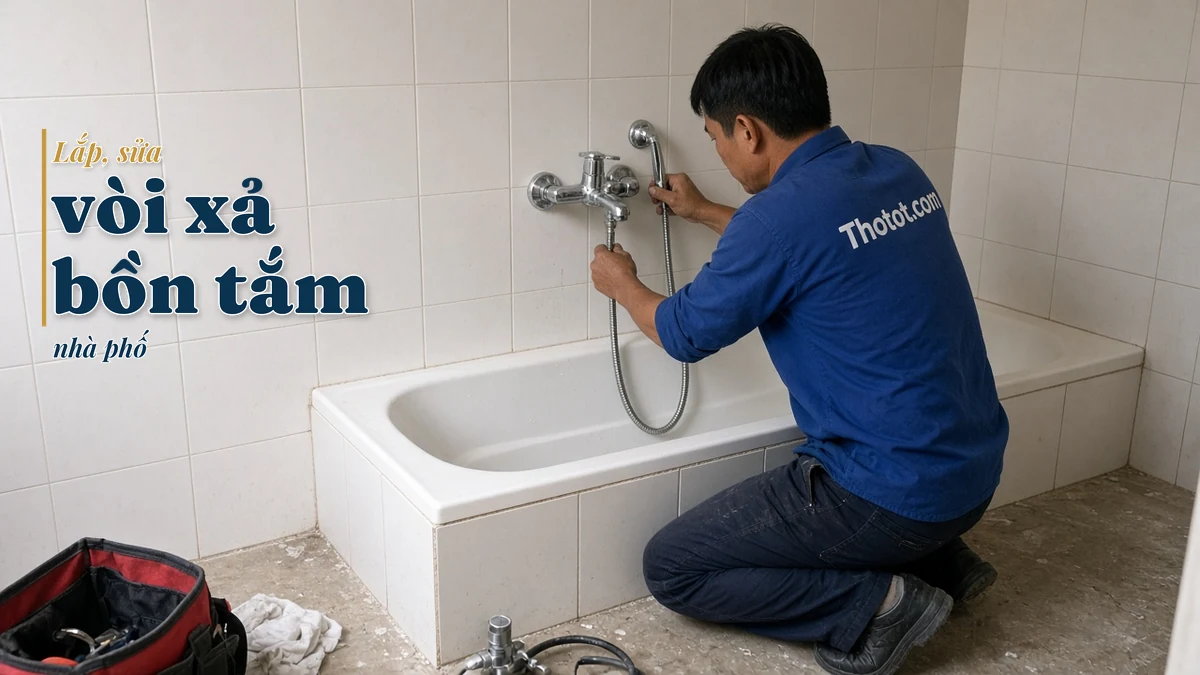 Lắp, sửa vòi xả bồn tắm nhà phố