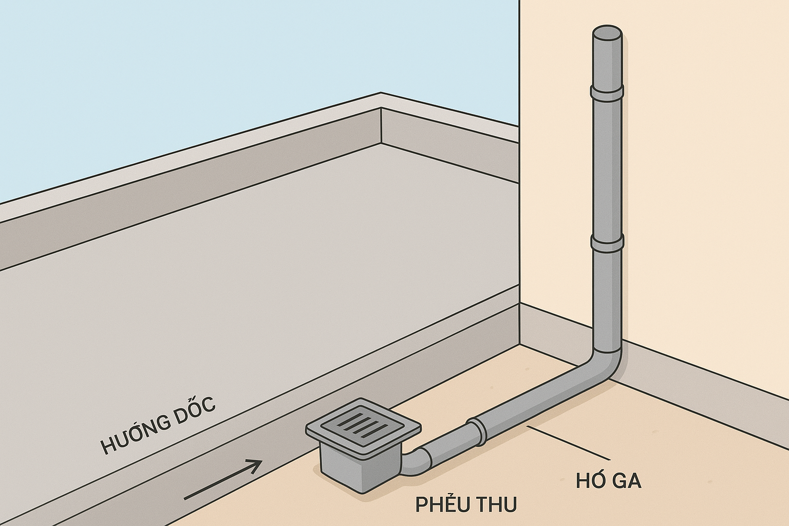 Lắp thoát nước sân thượng