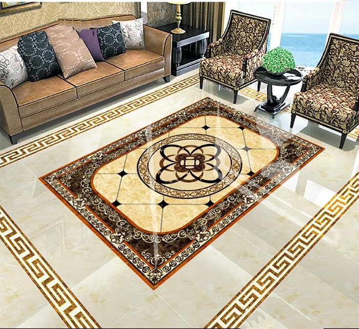 Lát gạch điểm nhấn sàn