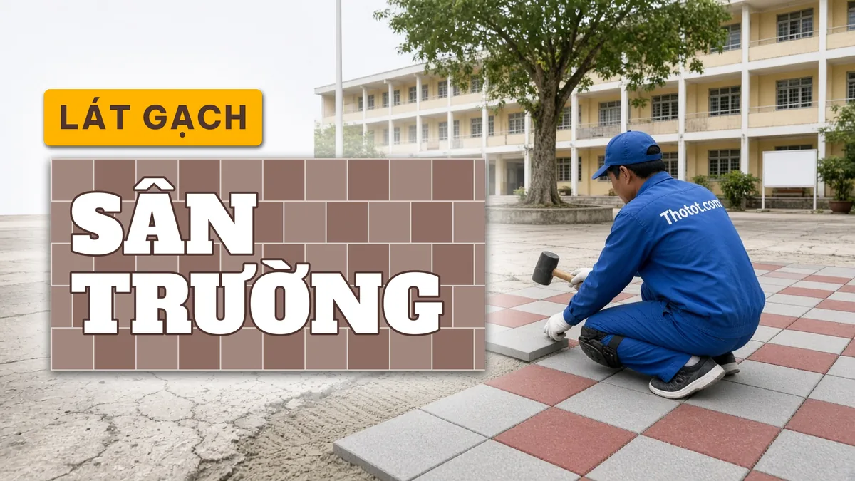 Lát gạch sân trường