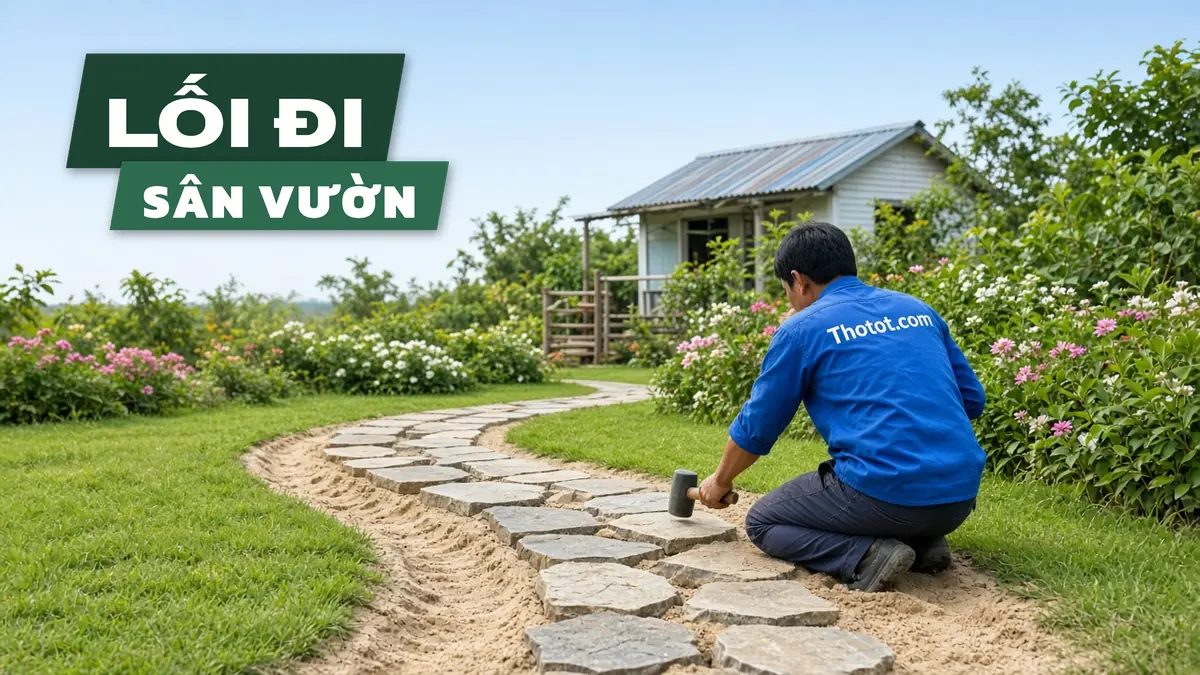 Lát lối đi sân vườn nhà vườn